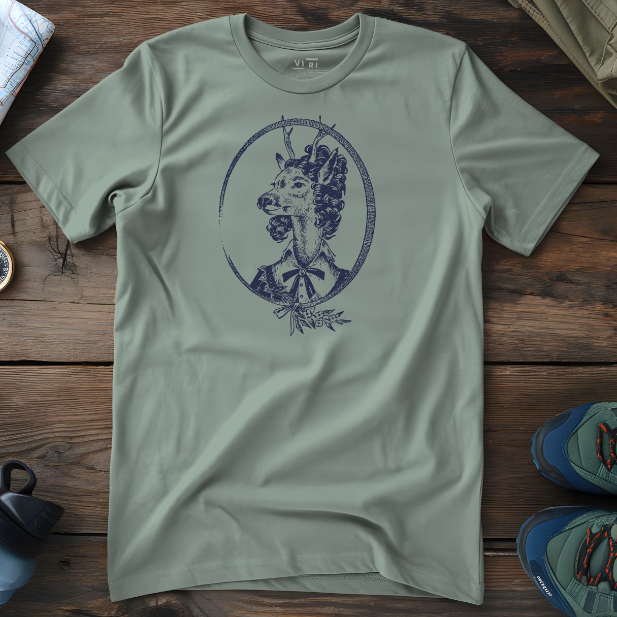 Viri Cotton Ltd. T-Shirt Aloe / 2XS Deer Lady T-Shirt