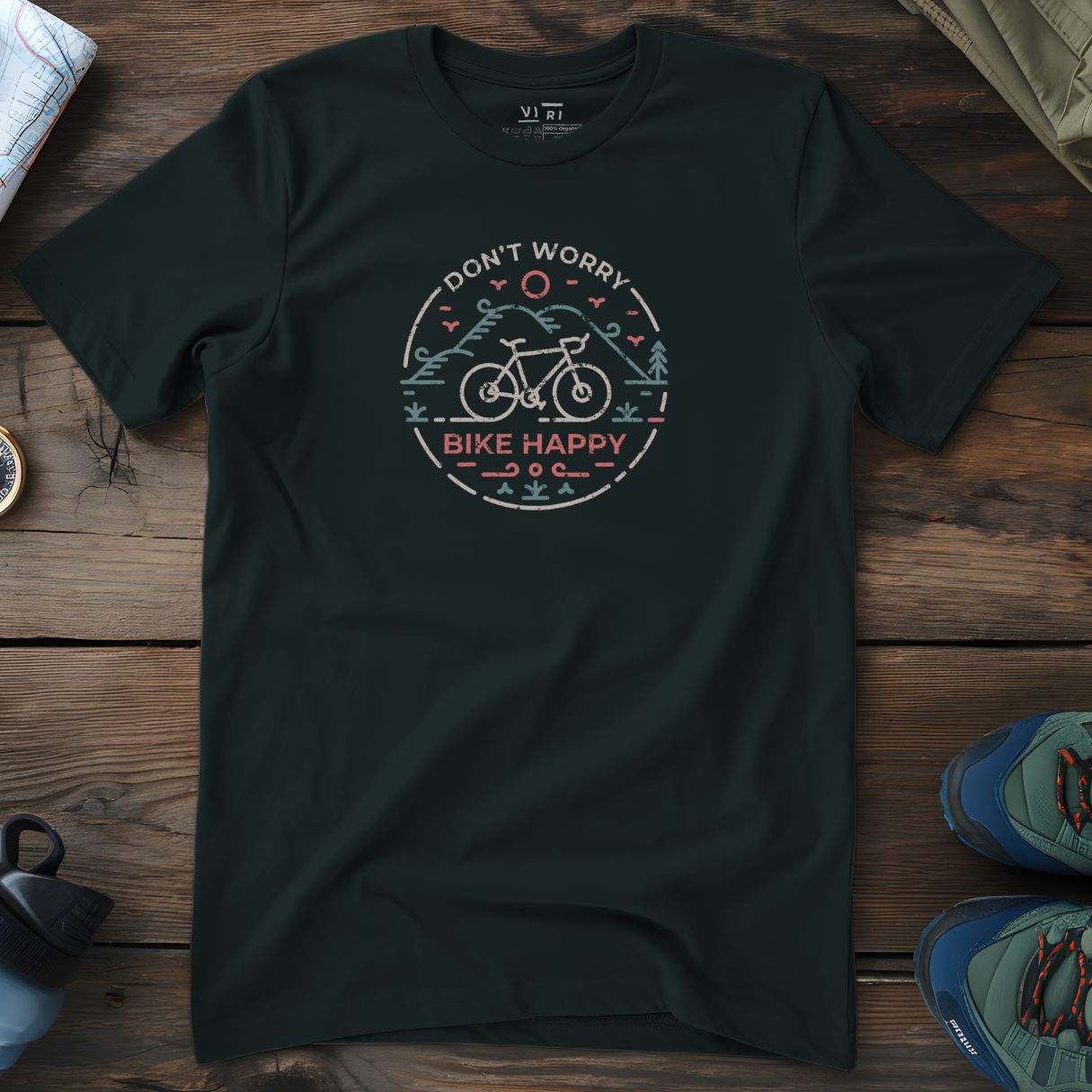 Viri Cotton Ltd. T-Shirt Black / 2XS Bike Happy T-Shirt