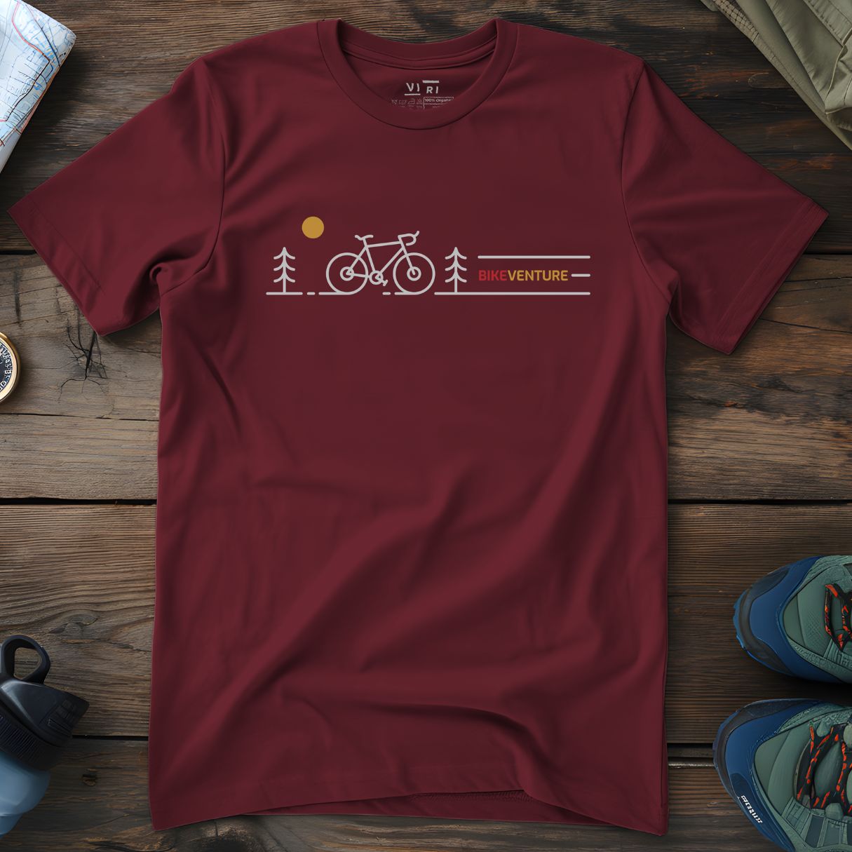 Viri Cotton Ltd. T-Shirt Burgundy / 2XS Biking T-Shirt