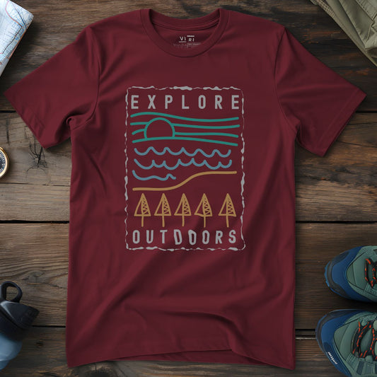 Viri Cotton Ltd. T-Shirt Burgundy / 2XS Explore Outdoors T-Shirt