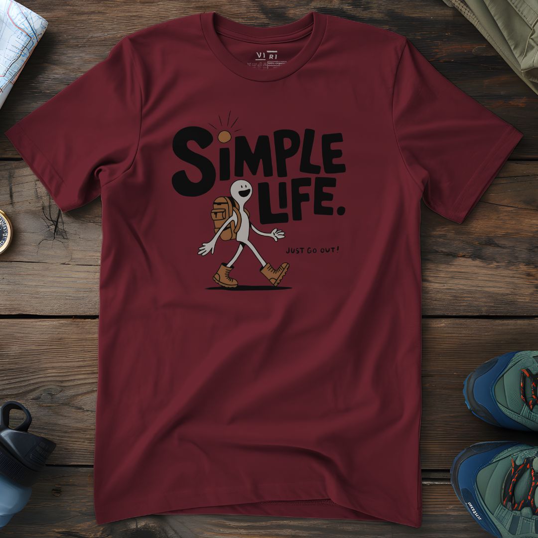 Viri Cotton Ltd. T-Shirt Burgundy / 2XS Simple Life T-Shirt