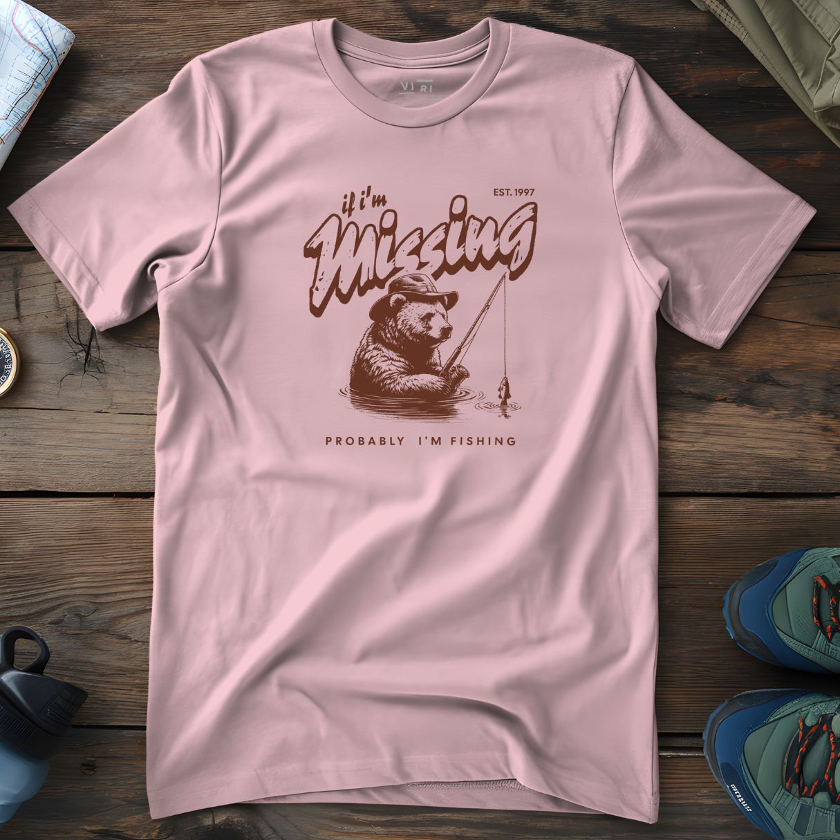 Viri Cotton Ltd. T-Shirt Cotton Pink / 2XS I am Fishing T-Shirt