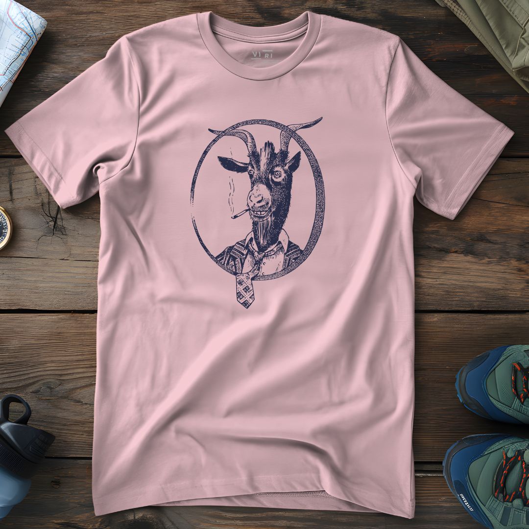 Viri Cotton Ltd. T-Shirt Cotton Pink / 2XS Smoking Goat T-Shirt