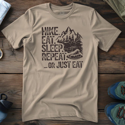 Viri Cotton Ltd. T-Shirt Desert Dust / 2XS Hike. Eat. Sleep. Repeat T-Shirt