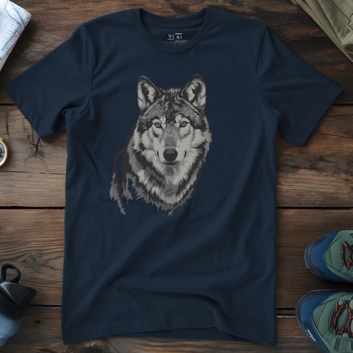 Viri Cotton Ltd. T-Shirt French Navy / 2XS Grey Wolf T-Shirt