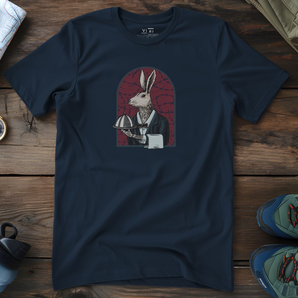 Viri Cotton Ltd. T-Shirt French Navy / 2XS Hare Waiter T-Shirt