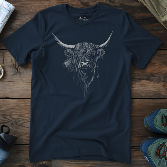 Viri Cotton Ltd. T-Shirt French Navy / 2XS Highland Cow T-Shirts