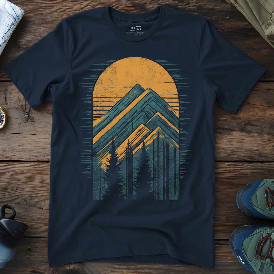 Viri Cotton Ltd. T-Shirt French Navy / 2XS Mirror Mountains T-Shirt