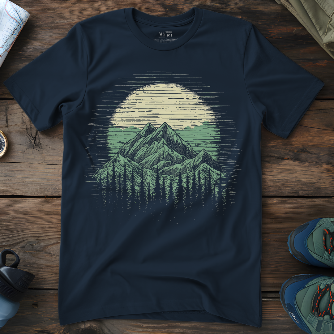 Viri Cotton Ltd. T-Shirt French Navy / 2XS Misty Mountains T-Shirt