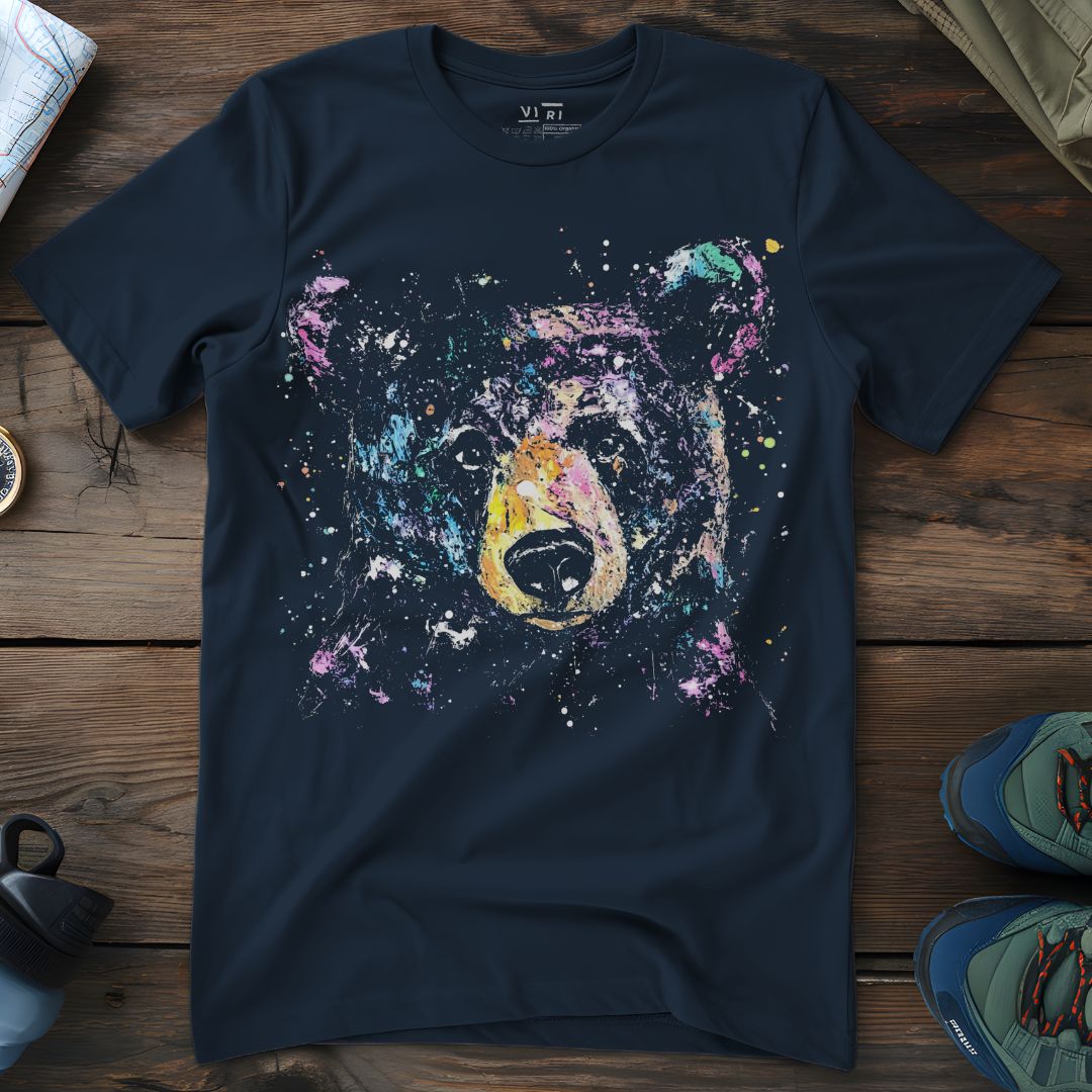 Viri Cotton Ltd. T-Shirt French Navy / 2XS Paint Splash Bear T-Shirt