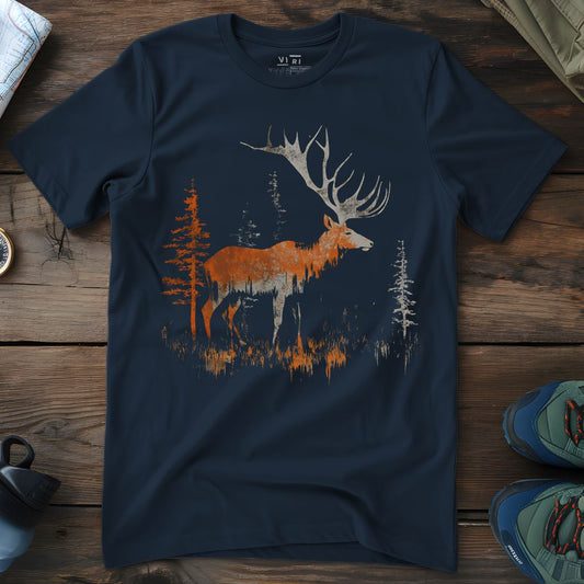 Viri Cotton Ltd. T-Shirt French Navy / 2XS Red Forest Elk T-Shirt