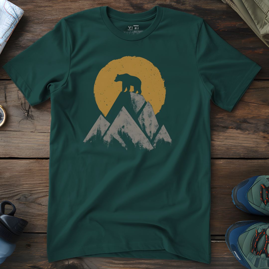 Viri Cotton Ltd. T-Shirt Glazed Green / 2XS Mountain Peak Bear T-Shirt