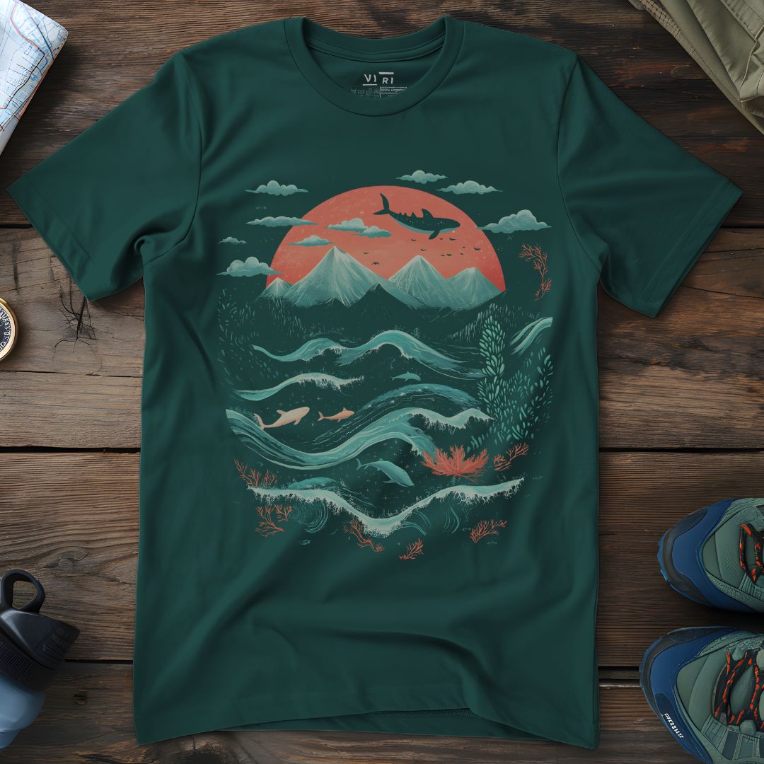 Viri Cotton Ltd. T-Shirt Glazed Green / 2XS Mountain Sea T-Shirt