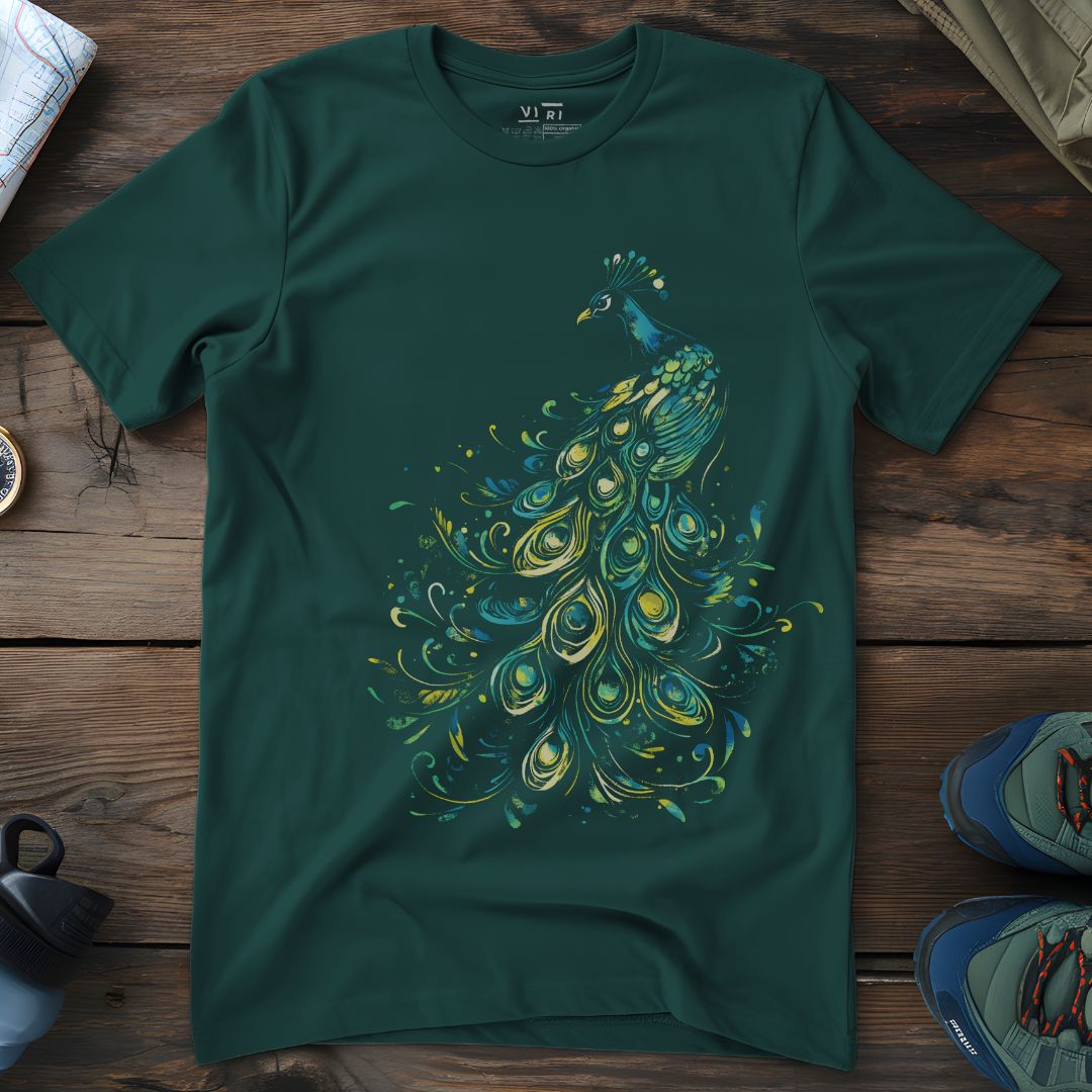 Viri Cotton Ltd. T-Shirt Glazed Green / 2XS Painted Peacock T-Shirt