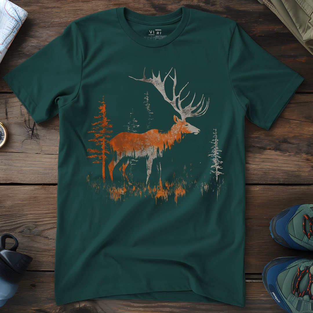 Viri Cotton Ltd. T-Shirt Glazed Green / 2XS Red Forest Elk T-Shirt