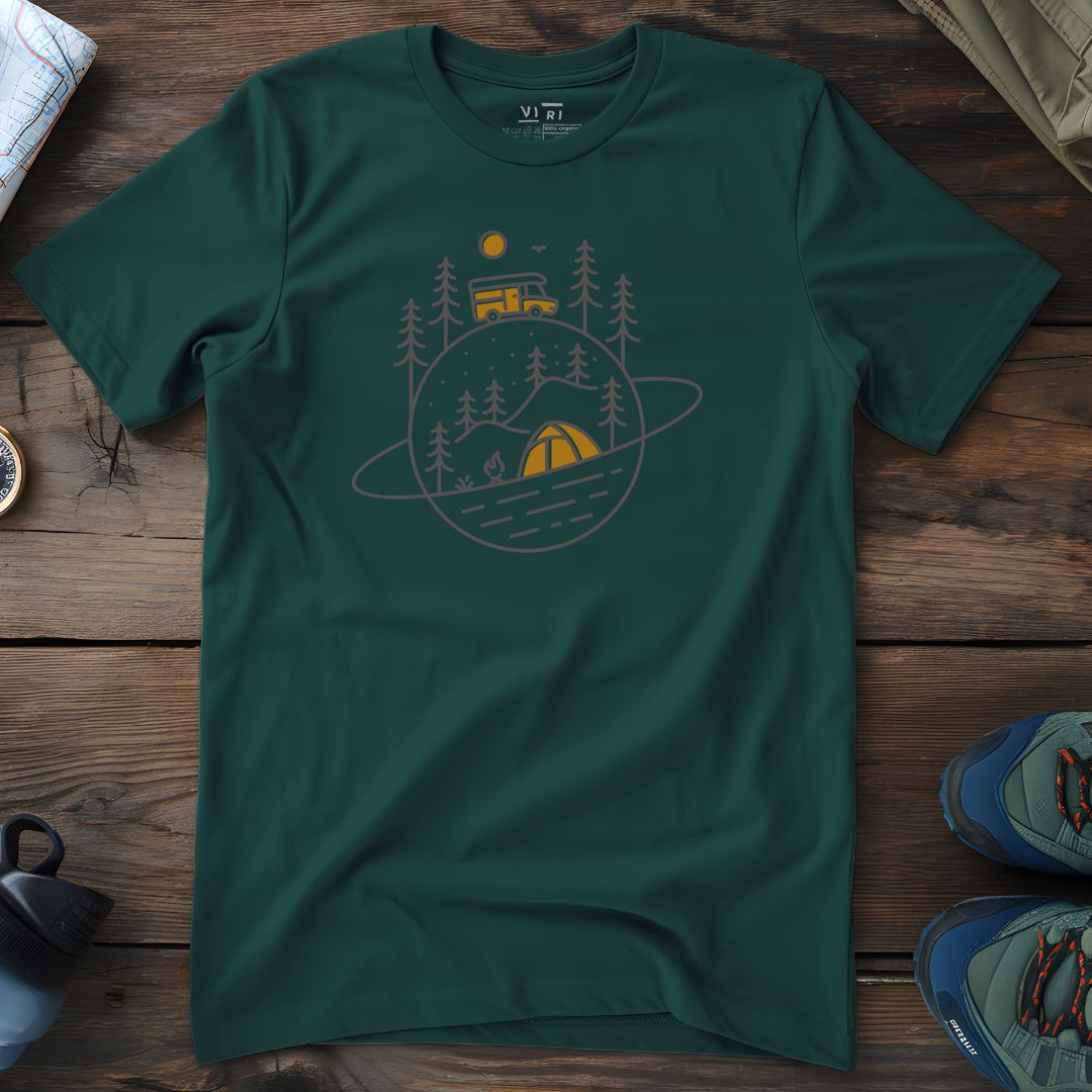 Viri Cotton Ltd. T-Shirt Glazed Green / 2XS Space Trip T-Shirt