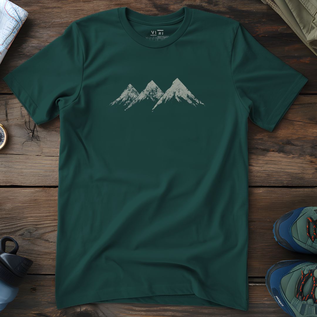 Viri Cotton Ltd. T-Shirt Glazed Green / 2XS Three Peaks T-Shirt