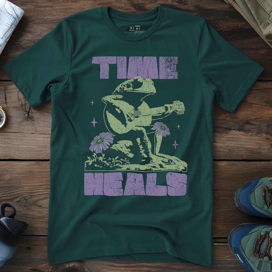 Viri Cotton Ltd. T-Shirt Glazed Green / 2XS Time Heals T-Shirt