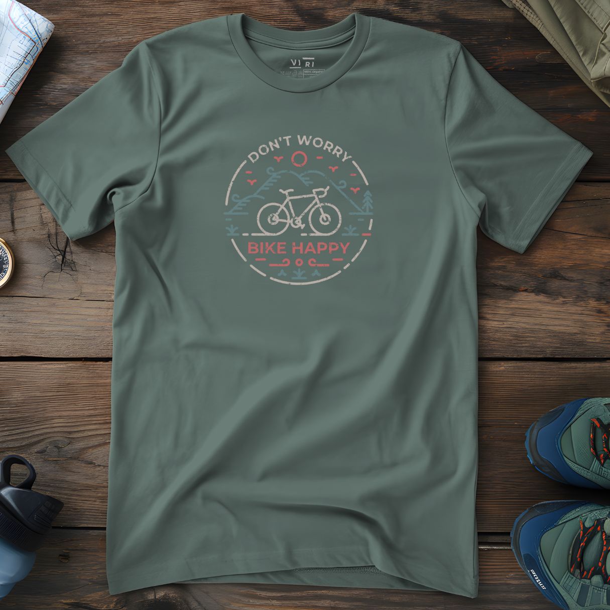 Viri Cotton Ltd. T-Shirt Green Bay / 2XS Bike Happy T-Shirt