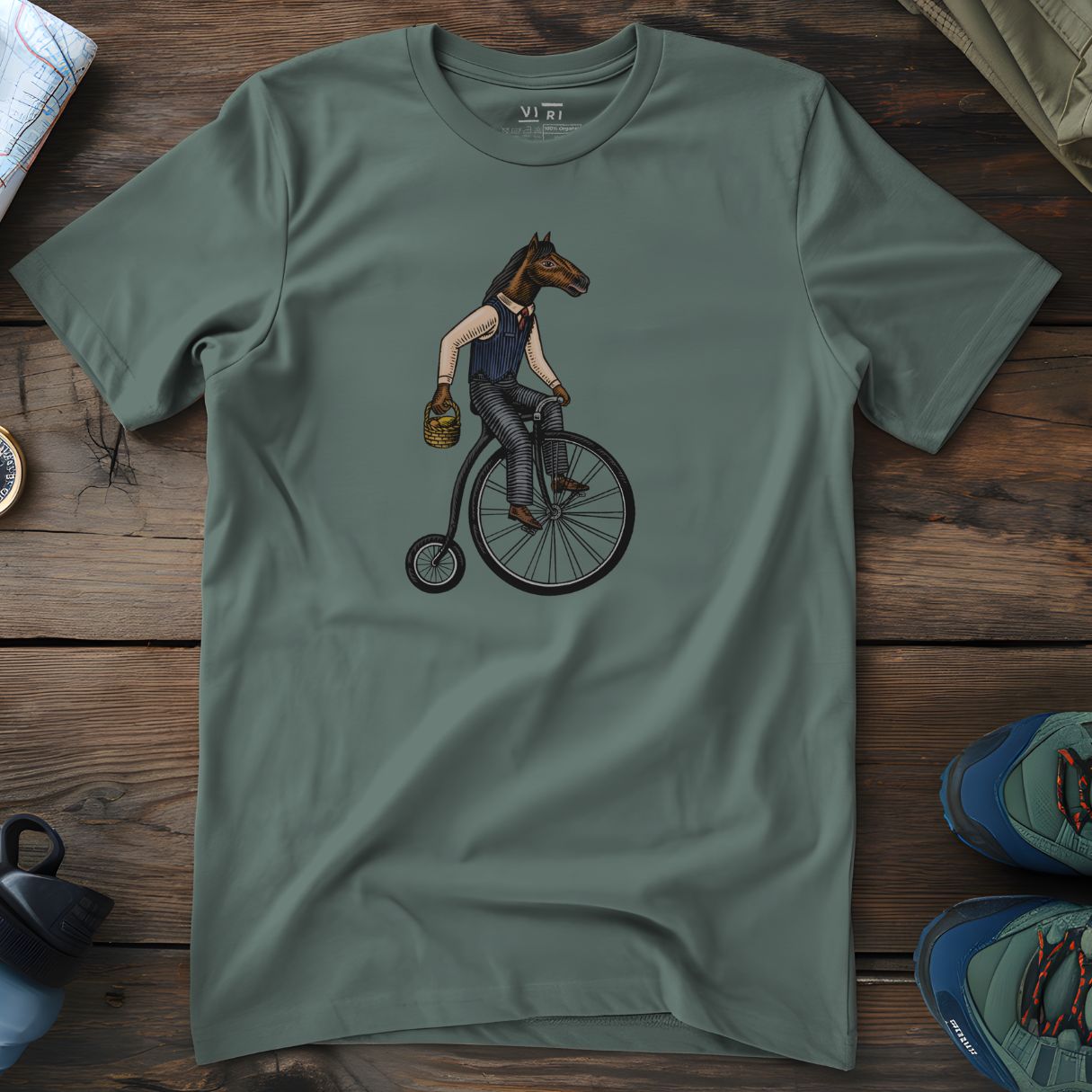 Viri Cotton Ltd. T-Shirt Green Bay / 2XS Cycling Horse T-Shirt