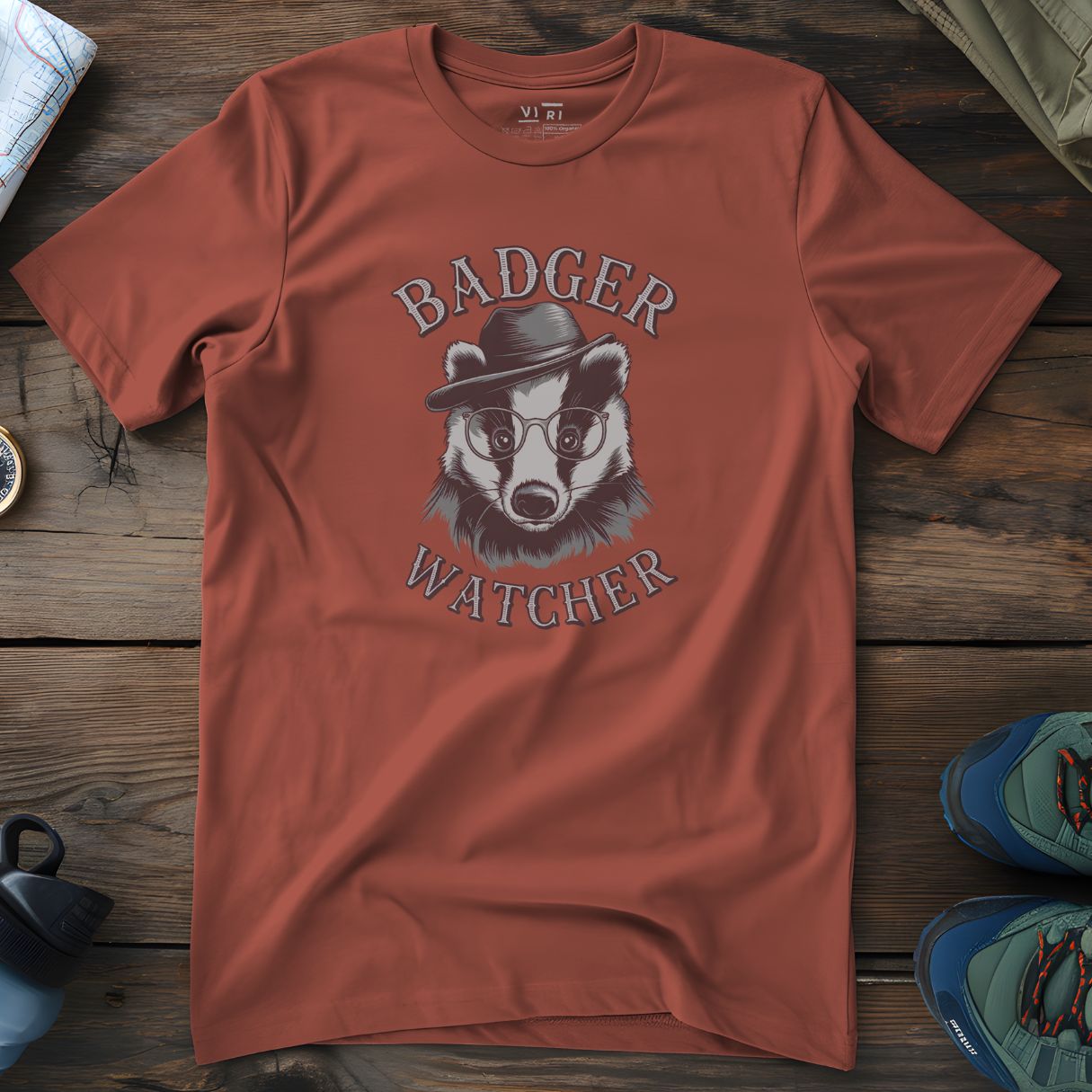 Viri Cotton Ltd. T-Shirt Heritage Brown / 2XS Badger Watcher T-Shirt