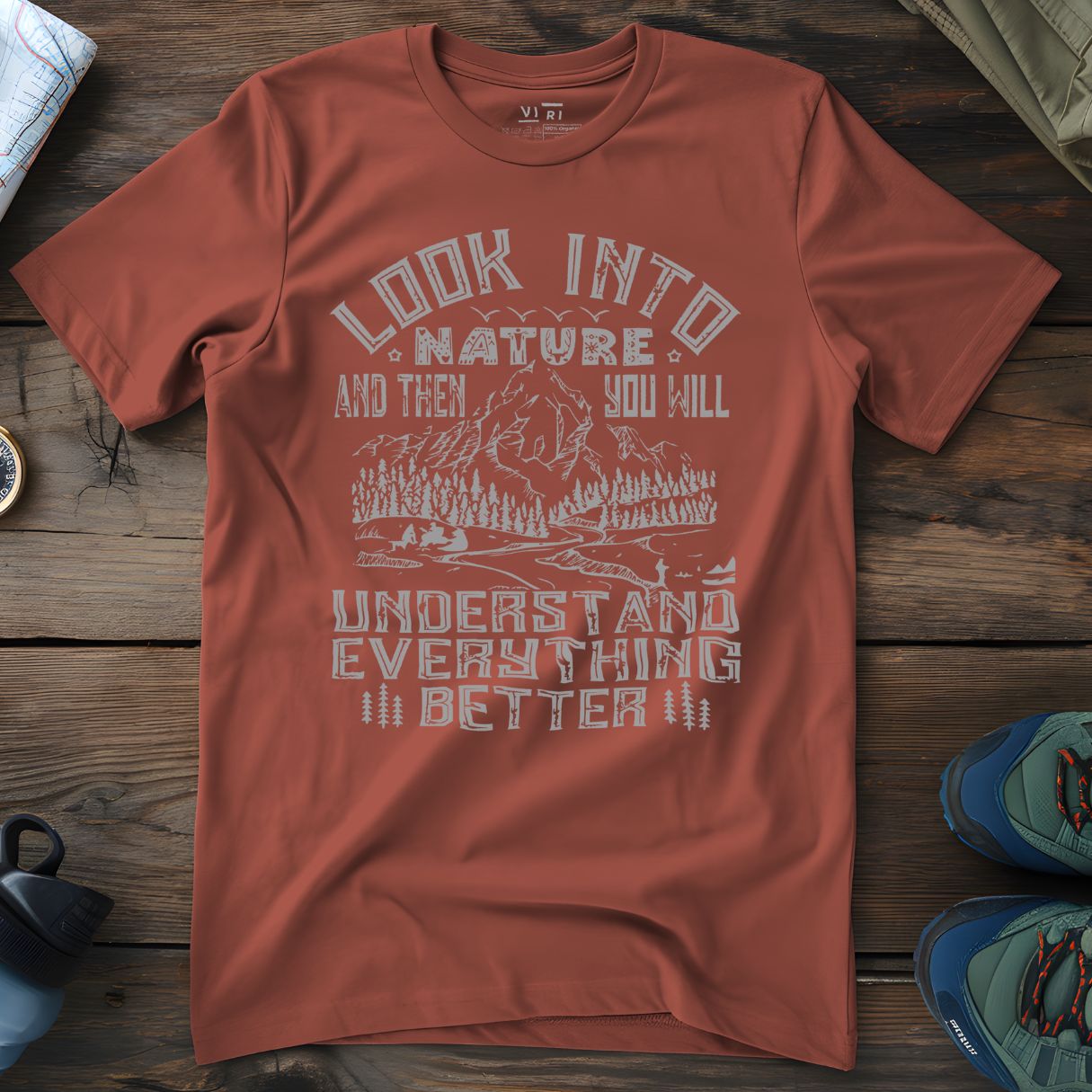 Viri Cotton Ltd. T-Shirt Heritage Brown / 2XS Look Into Nature T-Shirt