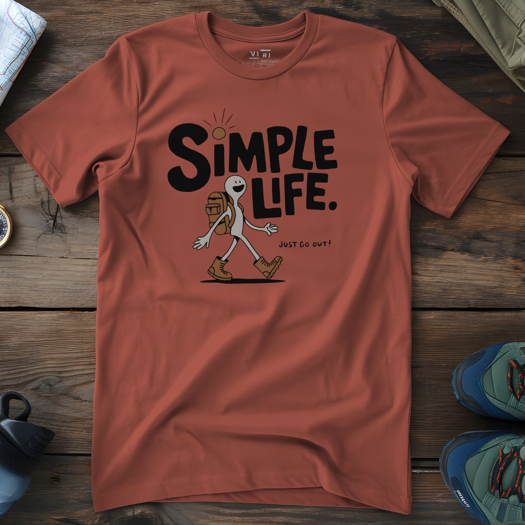 Viri Cotton Ltd. T-Shirt Heritage Brown / 2XS Simple Life T-Shirt