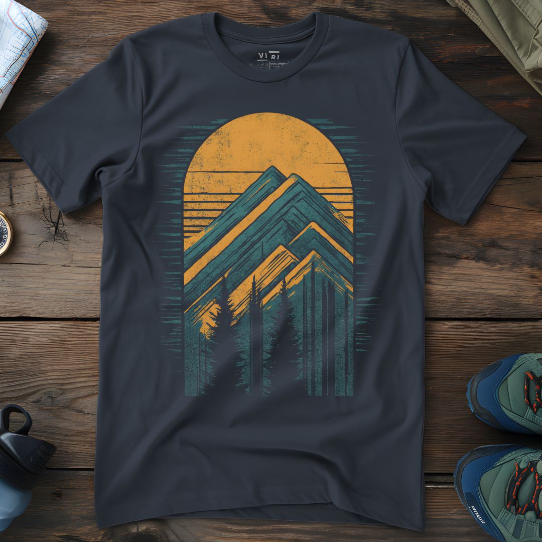 Viri Cotton Ltd. T-Shirt India Ink Grey / 2XS Mirror Mountains T-Shirt