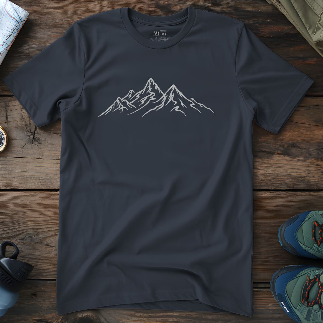 Viri Cotton Ltd. T-Shirt India Ink Grey / 2XS Mountain Range T-Shirt