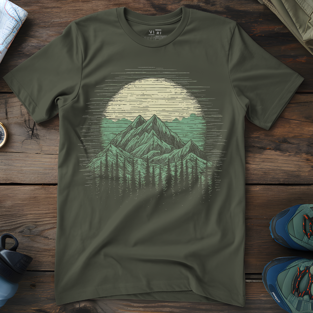 Viri Cotton Ltd. T-Shirt Khaki / 2XS Misty Mountains T-Shirt