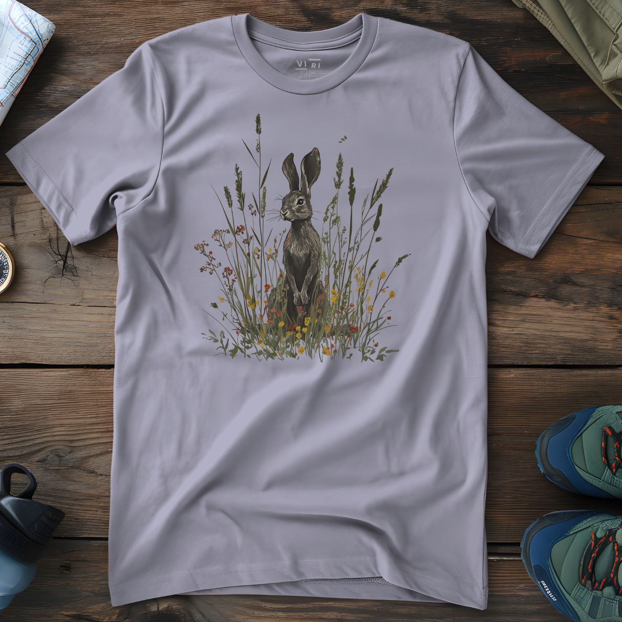 Viri Cotton Ltd. T-Shirt Lavender / 2XS Hare In Grass T-Shirt