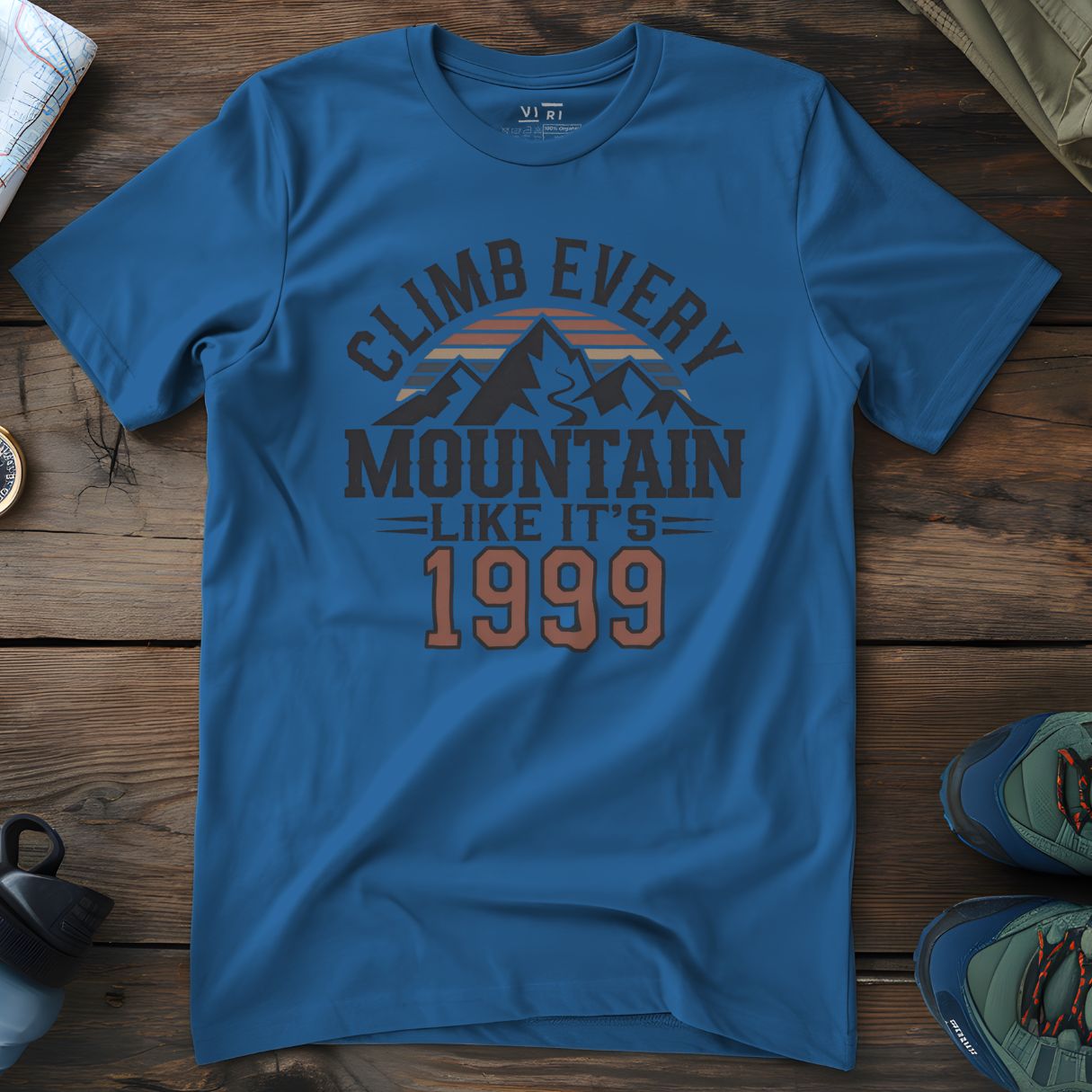 Viri Cotton Ltd. T-Shirt Mindful Blue / 2XS Climb Every Mountain T-Shirt