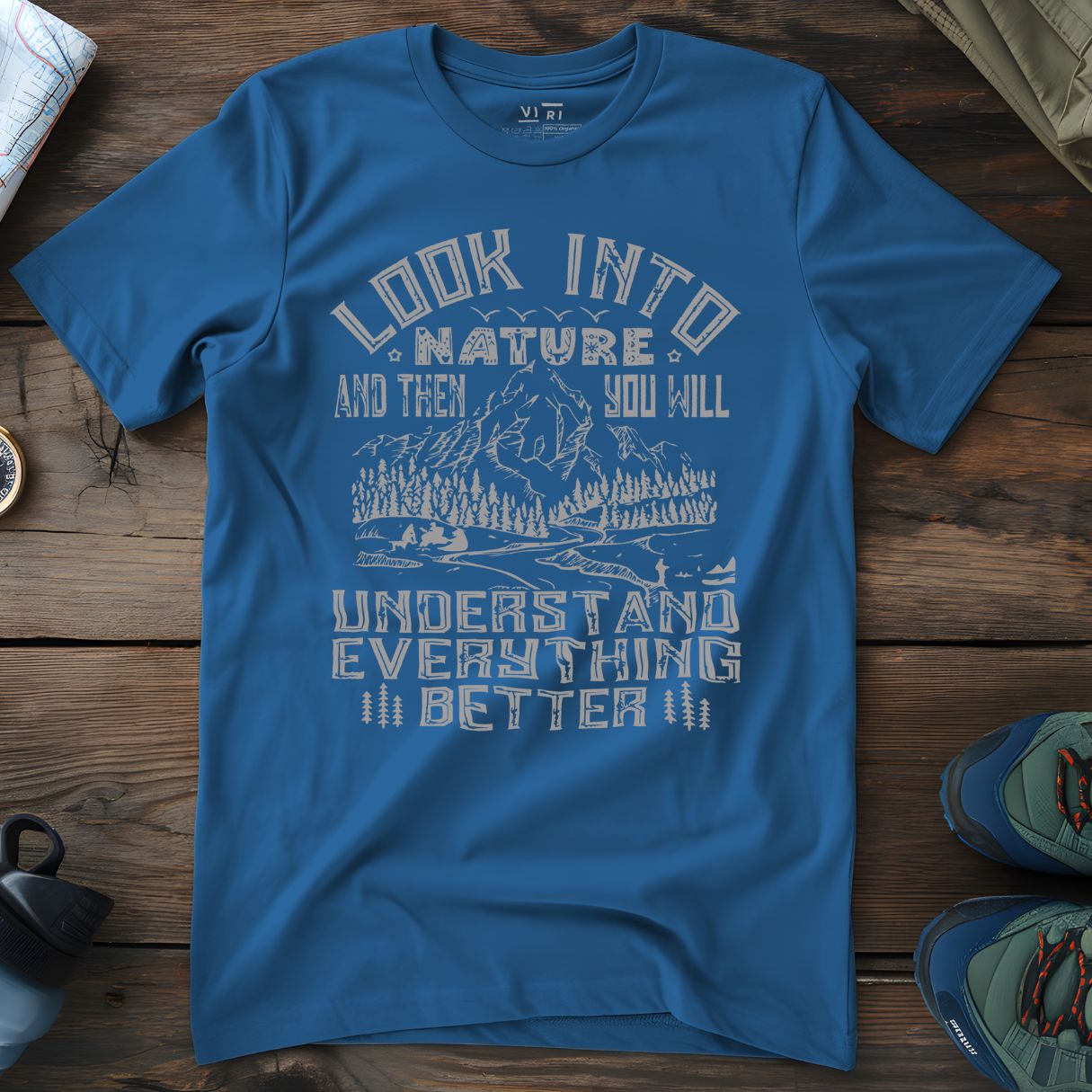 Viri Cotton Ltd. T-Shirt Mindful Blue / 2XS Look Into Nature T-Shirt