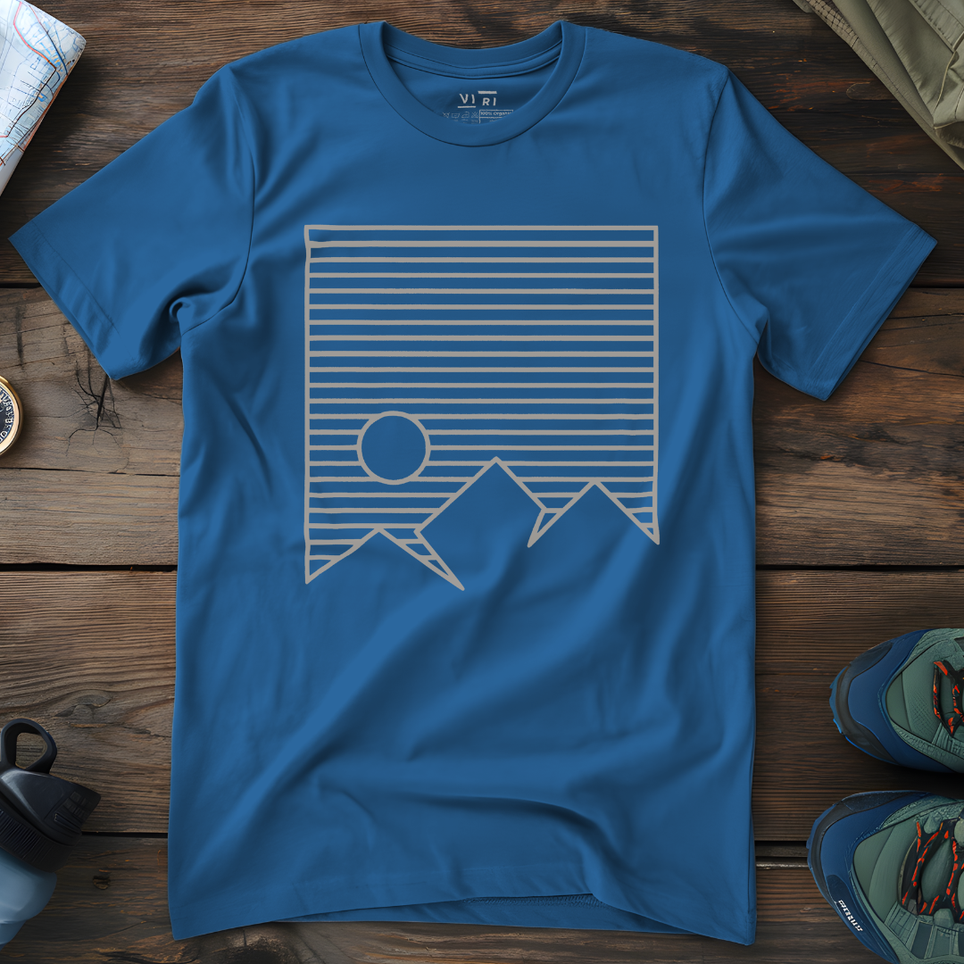 Viri Cotton Ltd. T-Shirt Mindful Blue / 2XS Mountain Stripes T-Shirt