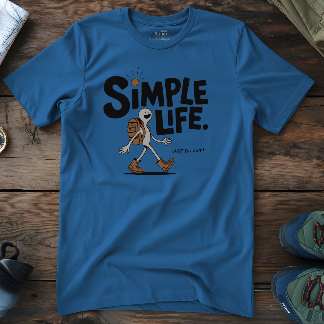 Viri Cotton Ltd. T-Shirt Mindful Blue / 2XS Simple Life T-Shirt