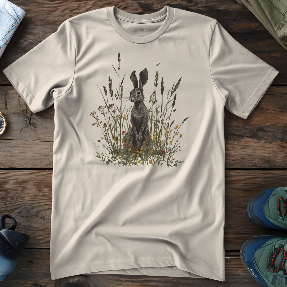 Viri Cotton Ltd. T-Shirt Natural Raw / 2XS Hare In Grass T-Shirt