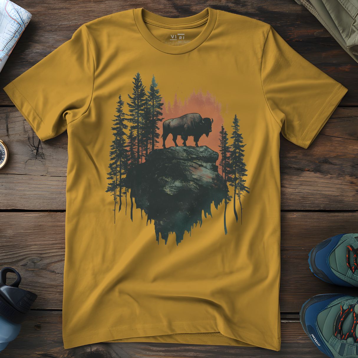 Viri Cotton Ltd. T-Shirt Ochre / 2XS Bison Hill T-Shirt