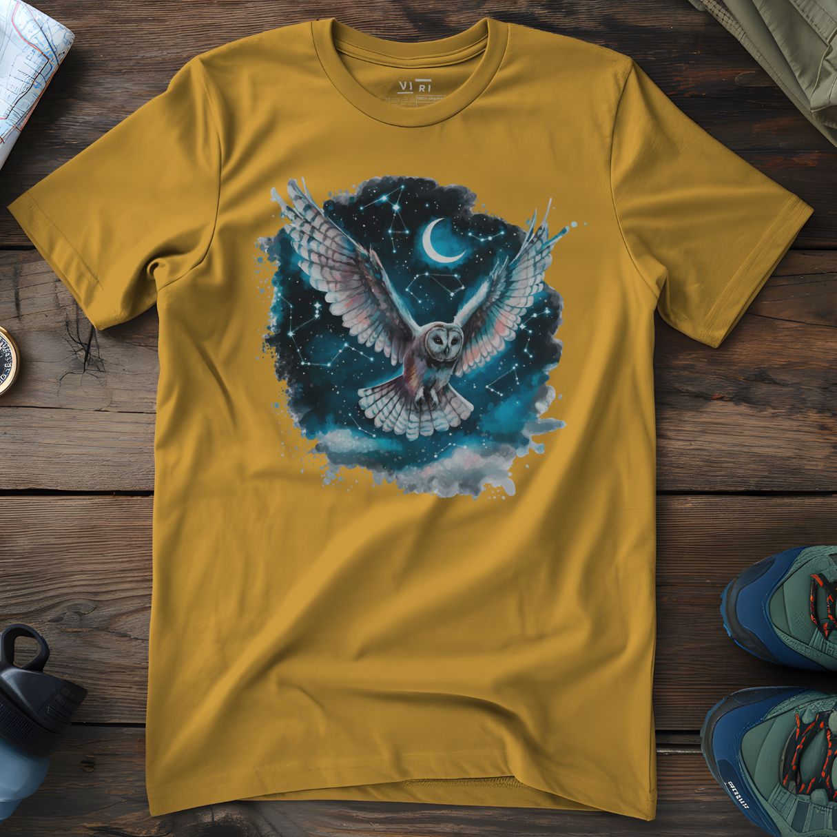 Viri Cotton Ltd. T-Shirt Ochre / 2XS Cosmic Owl T-Shirt