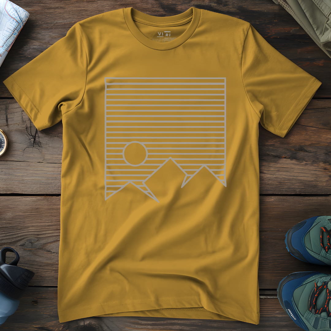 Viri Cotton Ltd. T-Shirt Ochre / 2XS Mountain Stripes T-Shirt