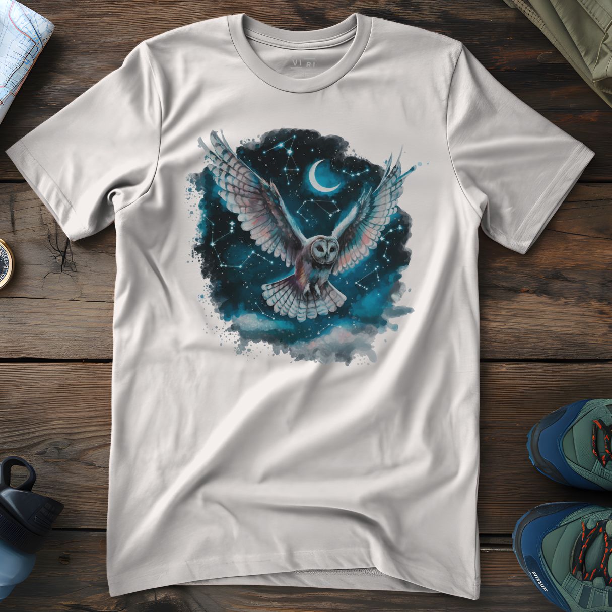 Viri Cotton Ltd. T-Shirt Off White / 2XS Cosmic Owl T-Shirt