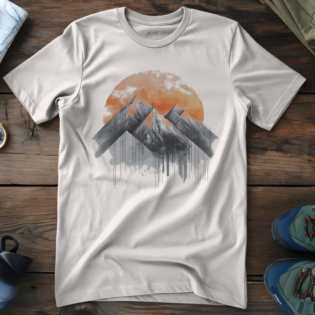 Viri Cotton Ltd. T-Shirt Off White / 2XS Geometric Mountain Range T-Shirt