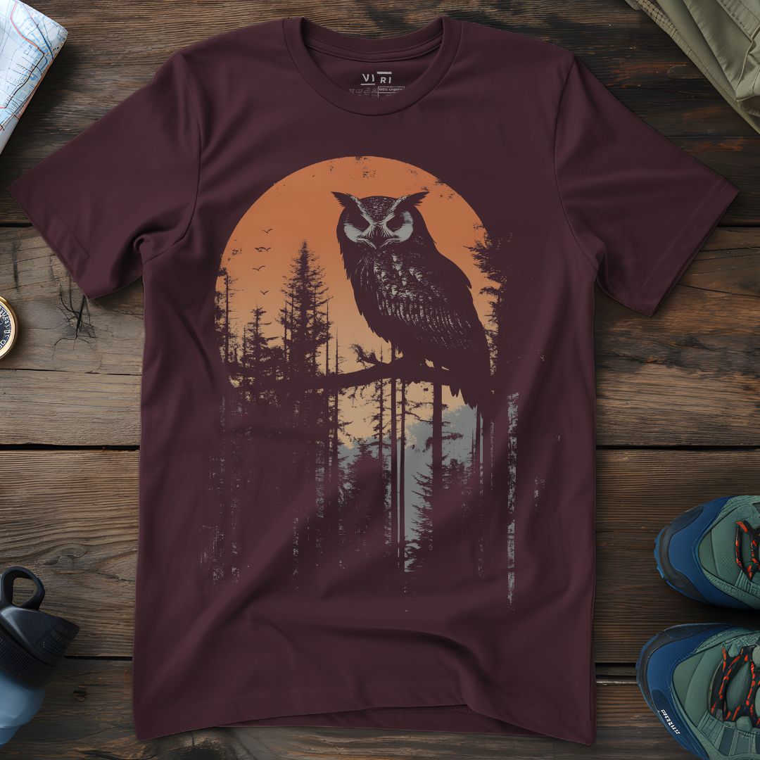 Viri Cotton Ltd. T-Shirt Red Brown / 2XS Dusk Owl T-Shirt