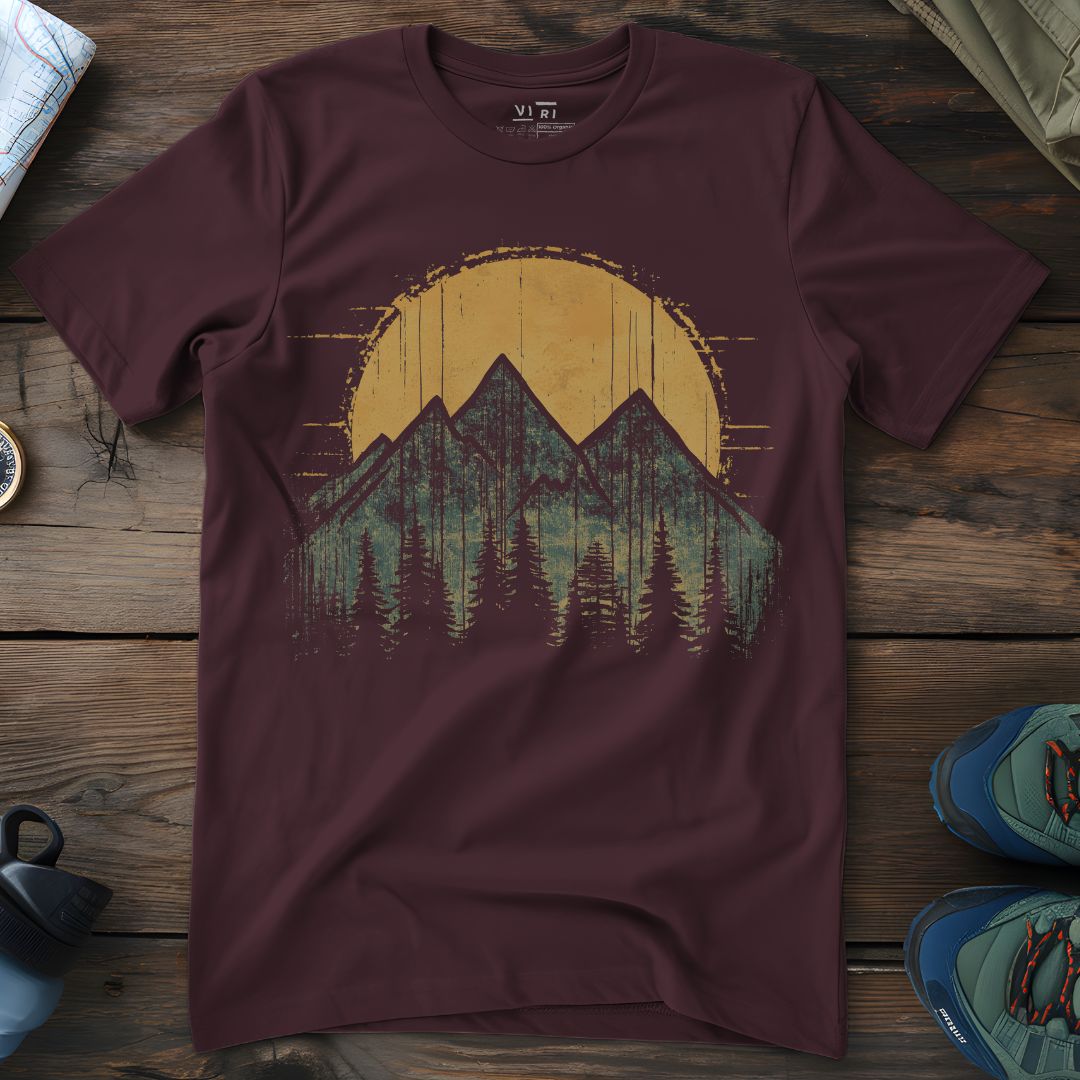 Viri Cotton Ltd. T-Shirt Red Brown / 2XS Green Mountains T-Shirt