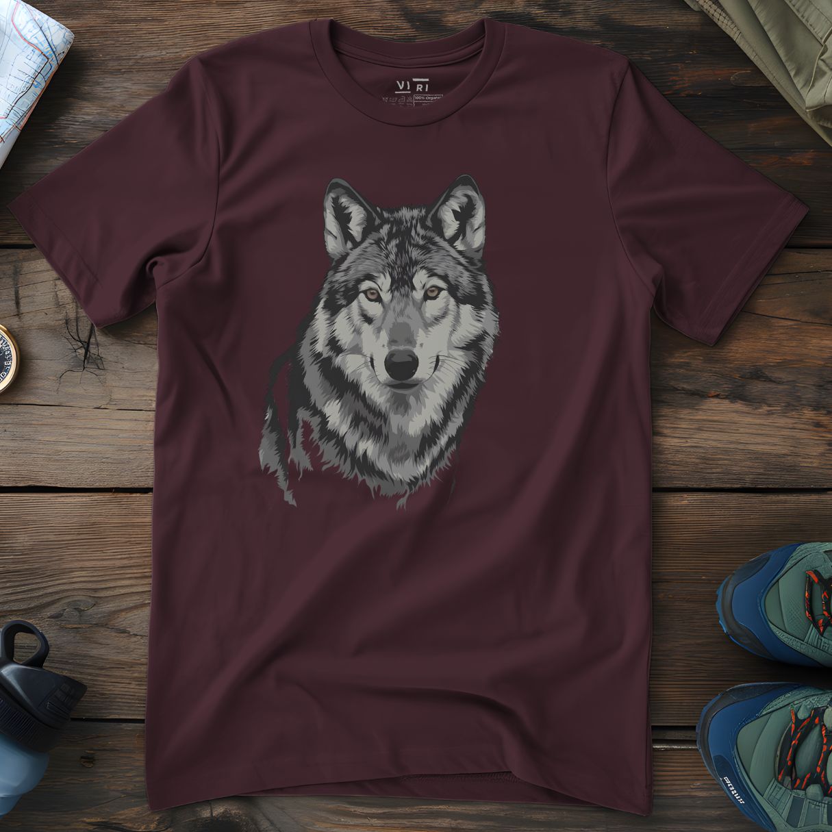 Viri Cotton Ltd. T-Shirt Red Brown / 2XS Grey Wolf T-Shirt