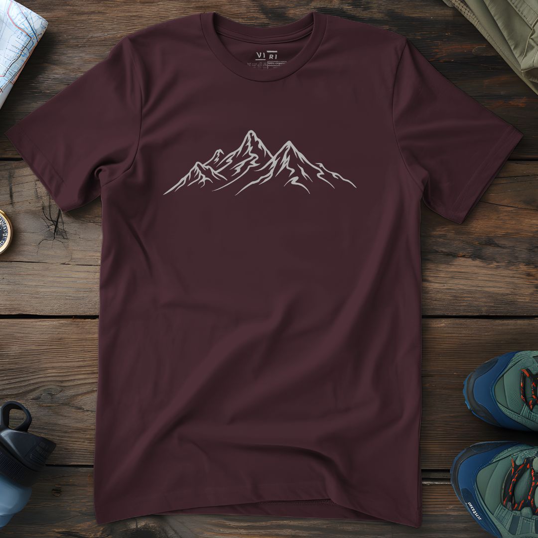 Viri Cotton Ltd. T-Shirt Red Brown / 2XS Mountain Range T-Shirt