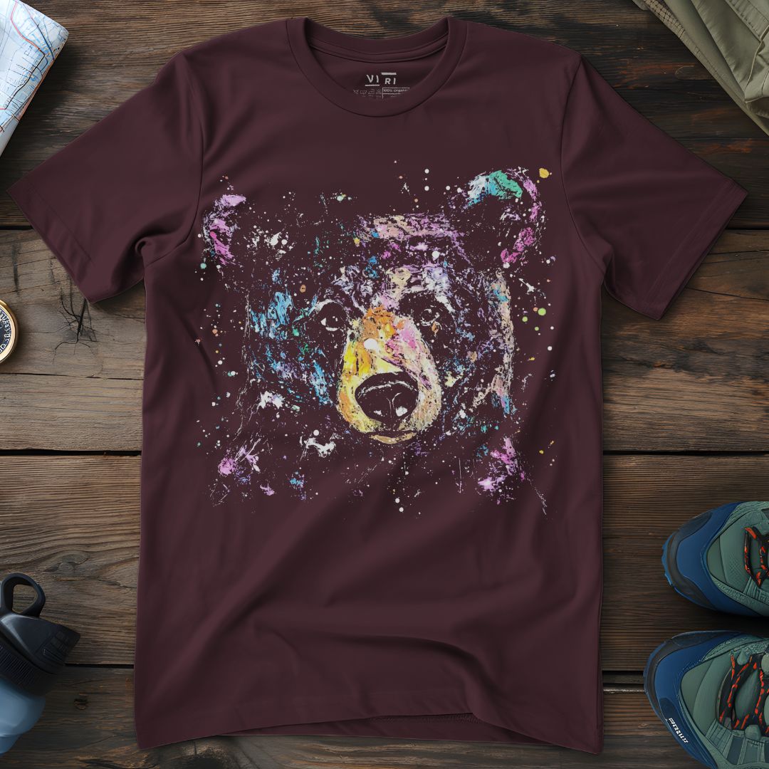 Viri Cotton Ltd. T-Shirt Red Brown / 2XS Paint Splash Bear T-Shirt