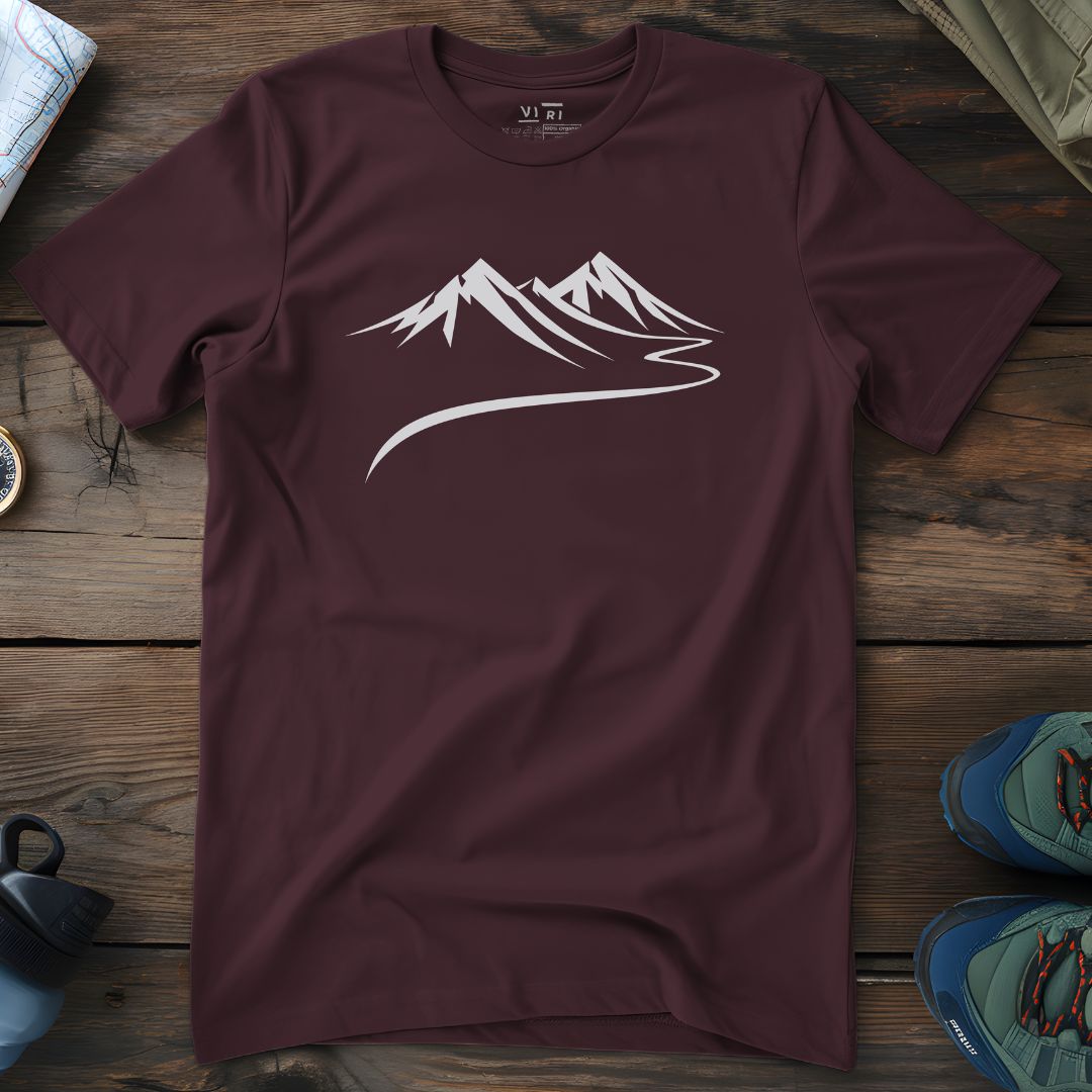 Viri Cotton Ltd. T-Shirt Red Brown / 2XS River Mountain T-Shirt