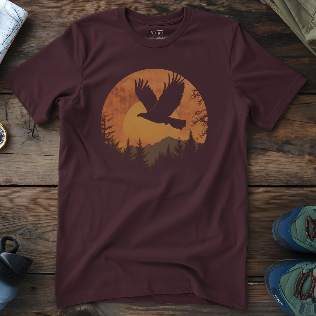 Viri Cotton Ltd. T-Shirt Red Brown / 2XS Sunset Eagle T-Shirt