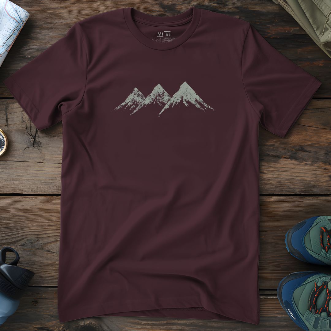 Viri Cotton Ltd. T-Shirt Red Brown / 2XS Three Peaks T-Shirt