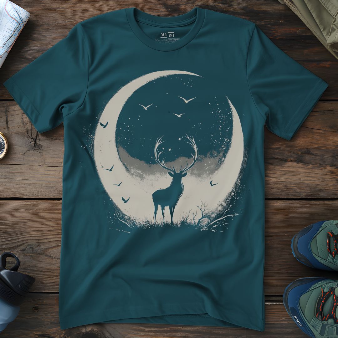 Viri Cotton Ltd. T-Shirt Stargazer / 2XS Crescent Moon Stag T-Shirt